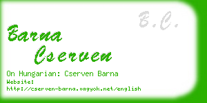 barna cserven business card